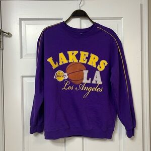 NBA Los Angeles Lakers Purple Crewneck Sweatshirt with Yellow Accents